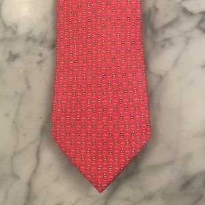 Salvatore Ferragamo Silk Tie - Pink w/ Sailboats